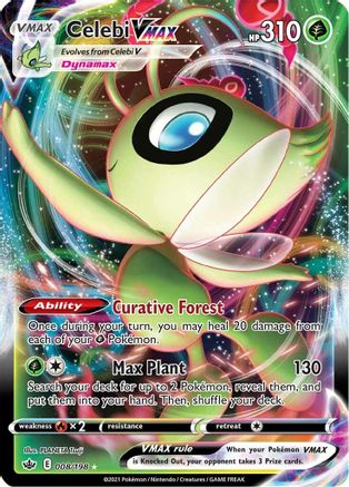Celebi VMAX 008/198  - Holofoil SWSH06 Chilling Reign - Ultra Rare