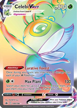 Celebi VMAX (Secret) 199/198  - Holofoil SWSH06 Chilling Reign - Secret Rare