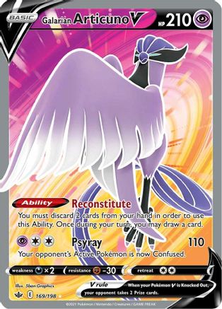 Galarian Articuno V (Full Art) 169/198  - Holofoil SWSH06 Chilling Reign - Ultra Rare