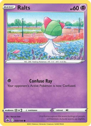 Ralts 059/198  - Reverse Holofoil SWSH06 Chilling Reign - Common