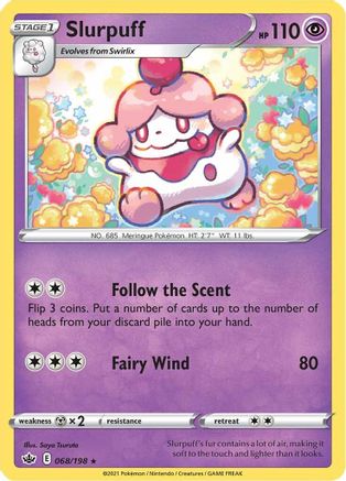 Slurpuff 068/198  - Reverse Holofoil SWSH06 Chilling Reign - Rare
