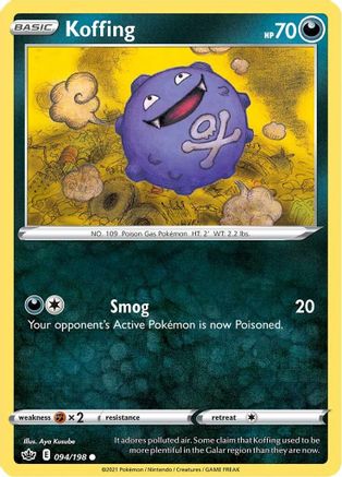 Koffing 094/198  - Reverse Holofoil SWSH06 Chilling Reign - Common