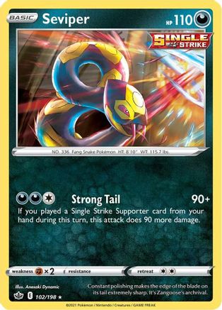 Seviper 102/198  SWSH06 Chilling Reign - Rare
