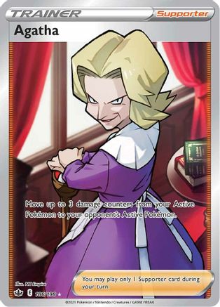 Agatha (Full Art) 186/198  - Holofoil SWSH06 Chilling Reign - Ultra Rare