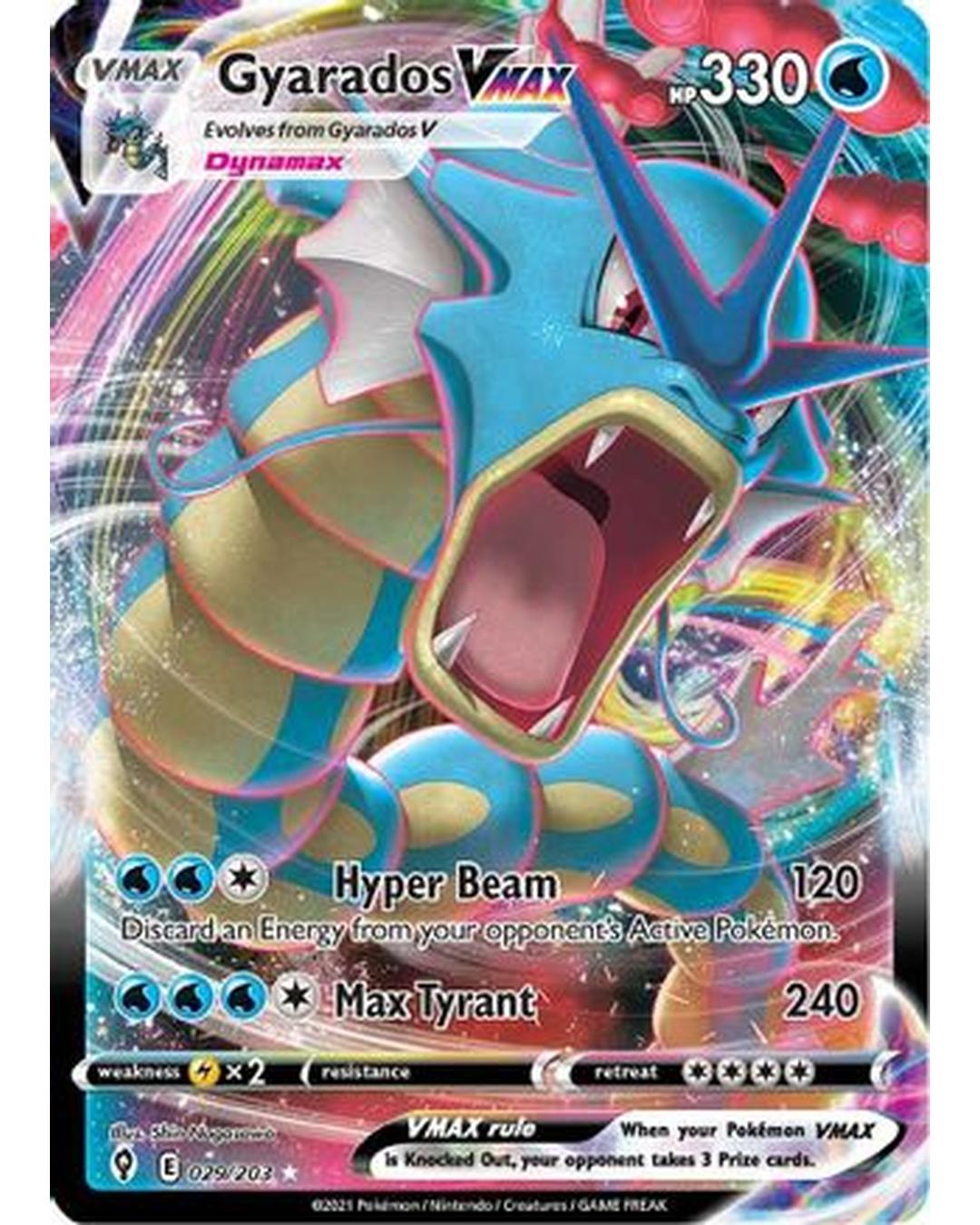 Gyarados VMAX 029/203  - Holofoil SWSH07 Evolving Skies - Ultra Rare