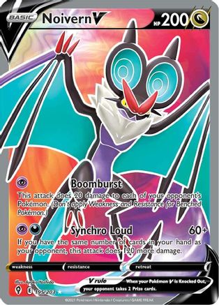 Noivern V (Full Art) 195/203  - Holofoil SWSH07 Evolving Skies - Ultra Rare