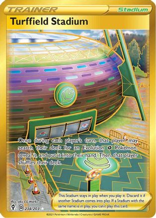 Turffield Stadium (Secret) 234/203  - Holofoil SWSH07 Evolving Skies - Secret Rare