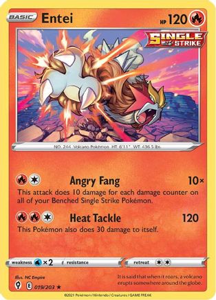 Entei 019/203  - Holofoil SWSH07 Evolving Skies - Holo Rare