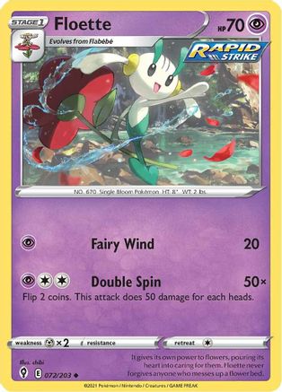 Floette 072/203  - Reverse Holofoil SWSH07 Evolving Skies - Uncommon