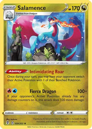 Salamence 109/203  - Holofoil SWSH07 Evolving Skies - Holo Rare