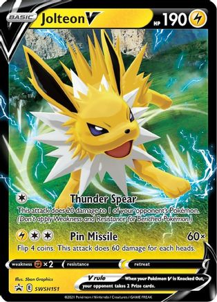 Jolteon V SWSH151  - Holofoil SWSH Sword & Shield Promo Cards - Promo