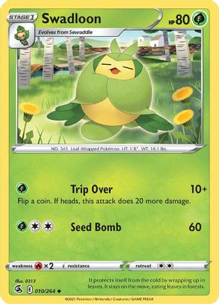 Swadloon 010/264  - Reverse Holofoil SWSH08 Fusion Strike - Uncommon