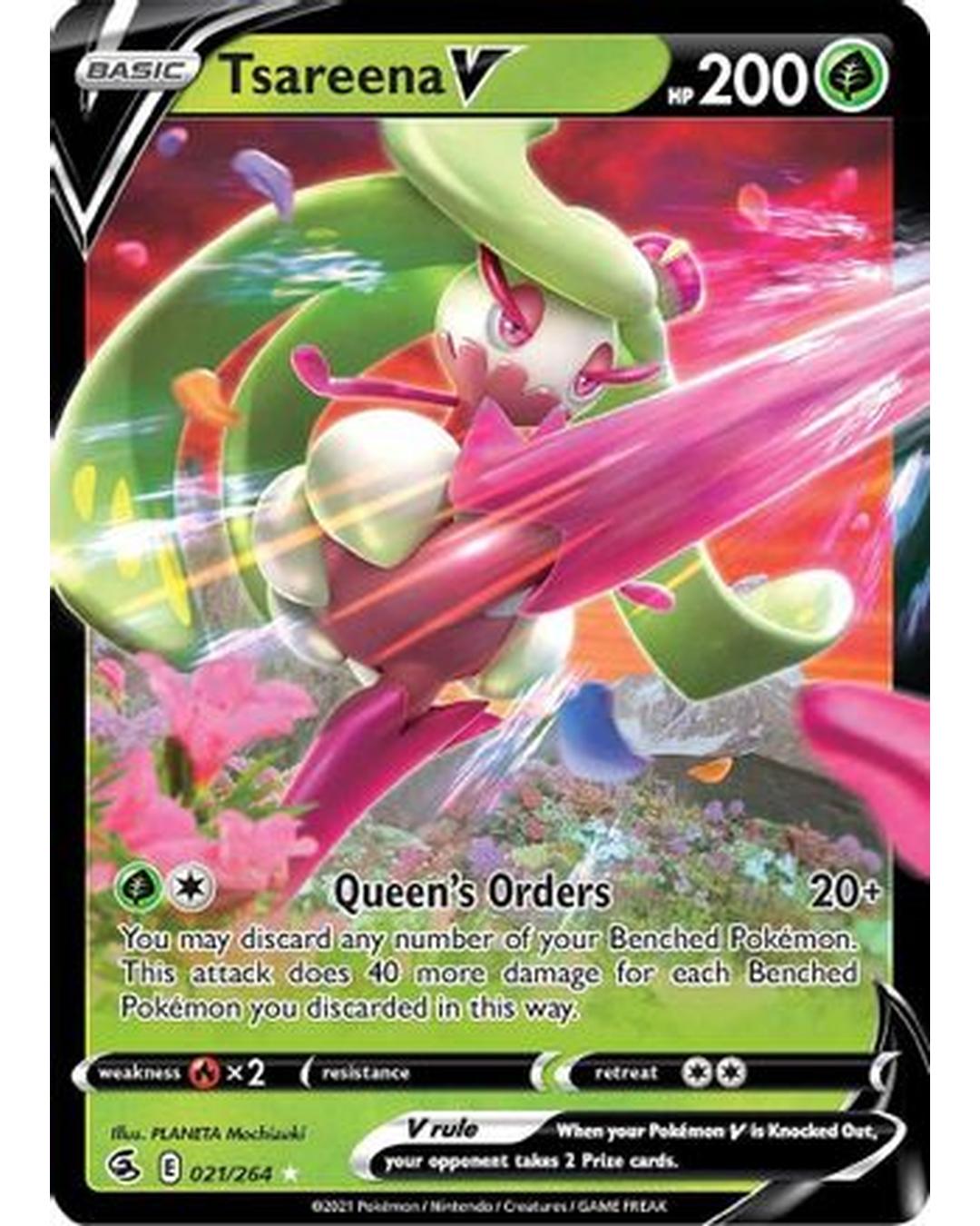 Tsareena V 021/264  - Holofoil SWSH08 Fusion Strike - Ultra Rare