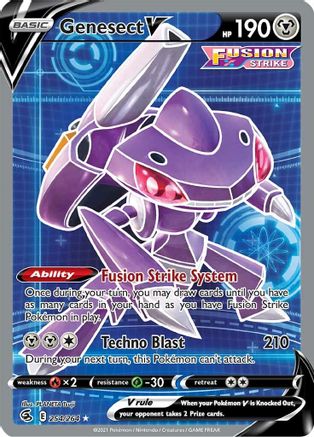 Genesect V (Full Art) 254/264  - Holofoil SWSH08 Fusion Strike - Ultra Rare