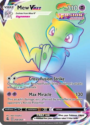 Mew VMAX (Secret) 268/264  - Holofoil SWSH08 Fusion Strike - Secret Rare