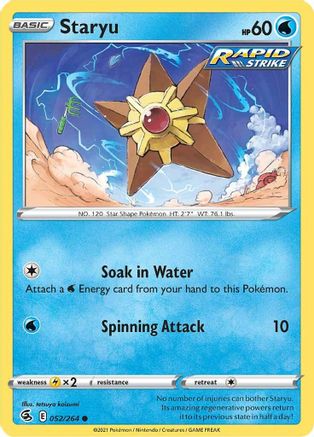 Staryu 052/264  SWSH08 Fusion Strike - Common