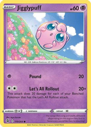 Jigglypuff 110/264  SWSH08 Fusion Strike - Common