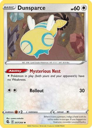 Dunsparce 207/264  SWSH08 Fusion Strike - Uncommon