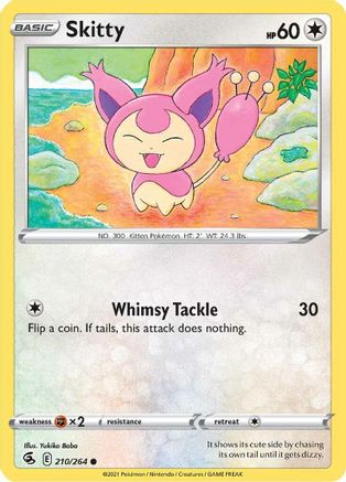 Skitty 210/264  - Reverse Holofoil SWSH08 Fusion Strike - Common