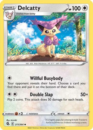 Delcatty 211/264  - Reverse Holofoil SWSH08 Fusion Strike - Uncommon