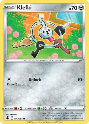 Klefki 186/264  - Reverse Holofoil SWSH08 Fusion Strike - Common