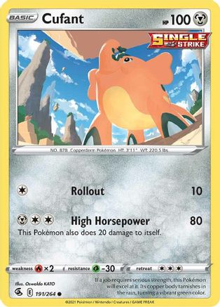 Cufant 191/264  - Reverse Holofoil SWSH08 Fusion Strike - Common