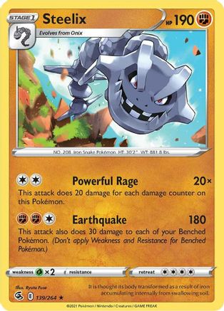 Steelix 139/264  - Holofoil SWSH08 Fusion Strike - Holo Rare
