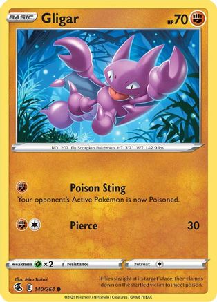 Gligar 140/264  SWSH08 Fusion Strike - Common