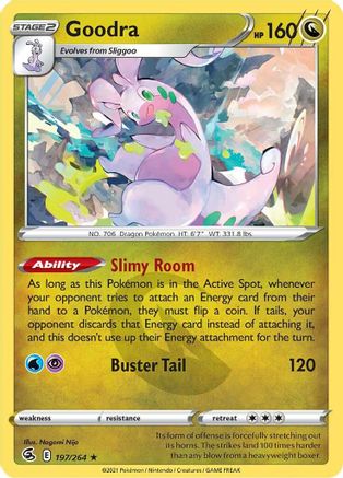 Goodra 197/264  - Reverse Holofoil SWSH08 Fusion Strike - Rare