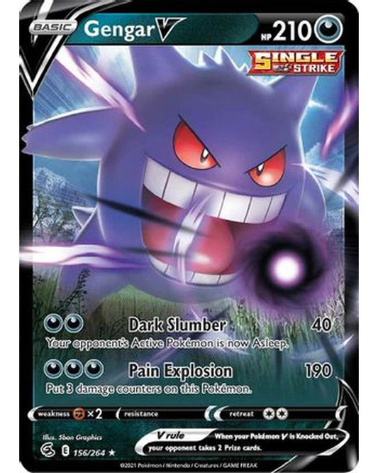 Gengar V 156/264  - Holofoil SWSH08 Fusion Strike - Ultra Rare