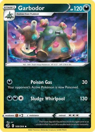 Garbodor 169/264  - Reverse Holofoil SWSH08 Fusion Strike - Uncommon