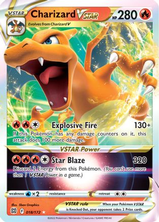 Charizard VSTAR 018/172  - Holofoil SWSH09 Brilliant Stars - Ultra Rare