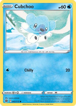 Cubchoo 042/172  - Reverse Holofoil SWSH09 Brilliant Stars - Common