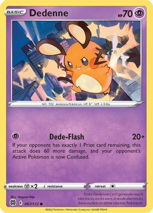 Dedenne 067/172  - Reverse Holofoil SWSH09 Brilliant Stars - Common