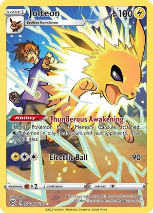 Jolteon TG04/TG30  - Holofoil SWSH09 Brilliant Stars Trainer Gallery - Ultra Rare