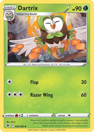 Dartrix 020/189  - Reverse Holofoil SWSH10 Astral Radiance - Uncommon