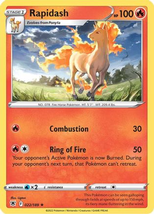 Rapidash 022/189  SWSH10 Astral Radiance - Rare