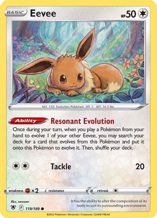 Eevee 119/189  - Reverse Holofoil SWSH10 Astral Radiance - Common