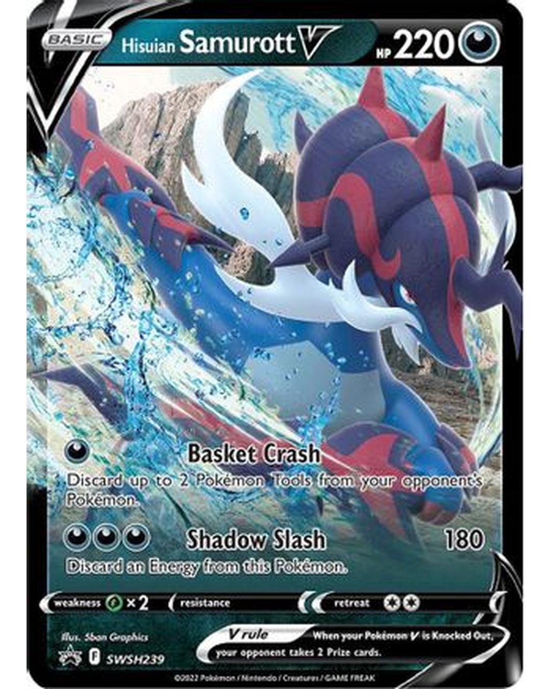 Hisuian Samurott V SWSH239  - Holofoil SWSH Sword & Shield Promo Cards - Promo