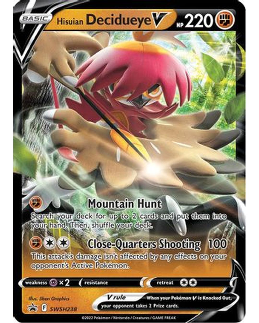Hisuian Decidueye V SWSH238  - Holofoil SWSH Sword & Shield Promo Cards - Promo