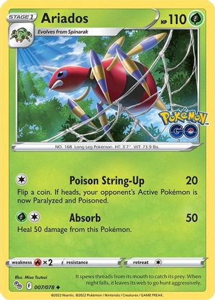 Ariados 007/078  - Reverse Holofoil Pokemon GO - Uncommon