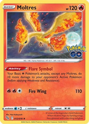 Moltres 012/078  - Holofoil Pokemon GO - Holo Rare