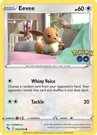 Eevee 054/078  - Reverse Holofoil Pokemon GO - Common