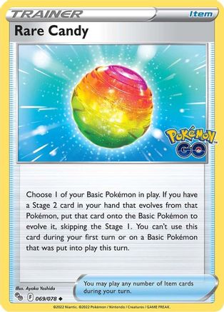 Rare Candy 069/078  - Reverse Holofoil Pokemon GO - Uncommon