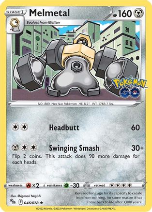 Melmetal 046/078  - Holofoil Pokemon GO - Holo Rare