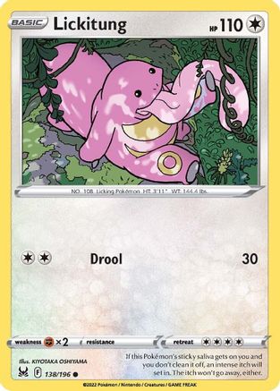 Lickitung 138/196  - Reverse Holofoil SWSH11 Lost Origin - Common