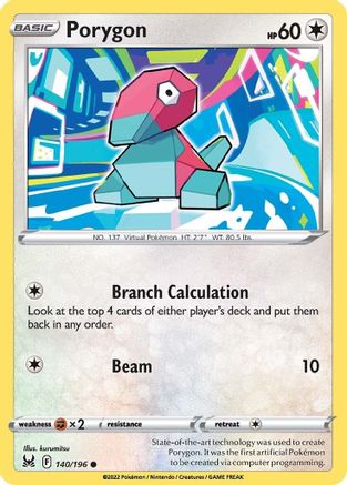 Porygon 140/196  - Reverse Holofoil SWSH11 Lost Origin - Common