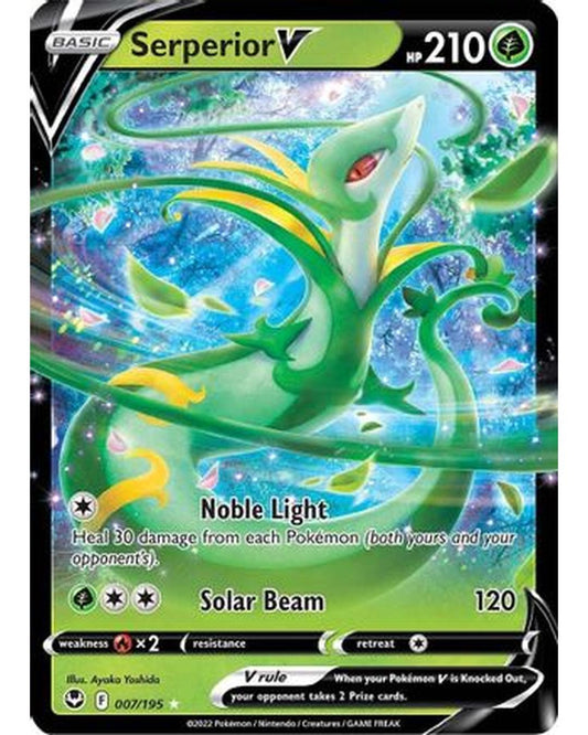 Serperior V 007/195  - Holofoil SWSH12 Silver Tempest - Ultra Rare