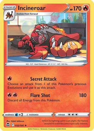 Incineroar 032/195  SWSH12 Silver Tempest - Rare