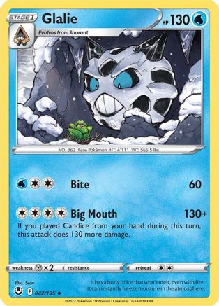 Glalie 042/195  SWSH12 Silver Tempest - Uncommon